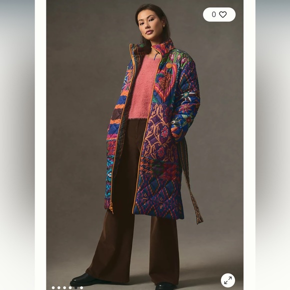 Anthropologie NWT Farm Rio Graphic Quilted Reversible Coat Size M. - Picture 5 of 11